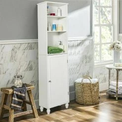 Costway 15 in. W x 9 in. D x 63.5 in. H Bathroom Storage White Linen Cabinet Tower Bath -Bathroom Cabinets Shop white costway linen cabinets ghm0419 76 1000
