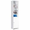Costway 13.5 in. W Bathroom Tall Floor Storage Cabinet Free Standing Shelving Space Saver White -Bathroom Cabinets Shop white costway linen cabinets hw56613 64 1000
