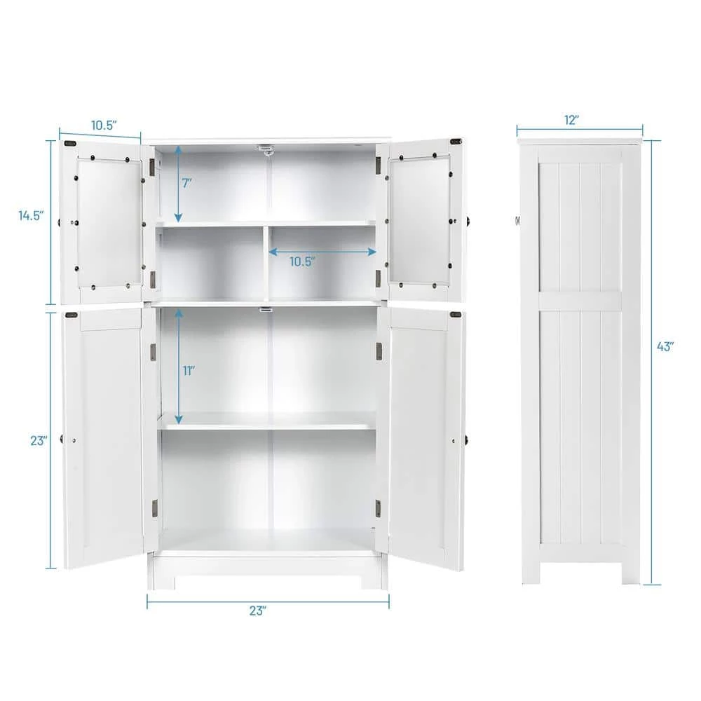 Costway 23 in. W White 2-Door Bathroom 2-Door Access DoorUnit 5 Costway 23 in. W White 2-Door Bathroom 2-Door Access DoorUnit - Image 3