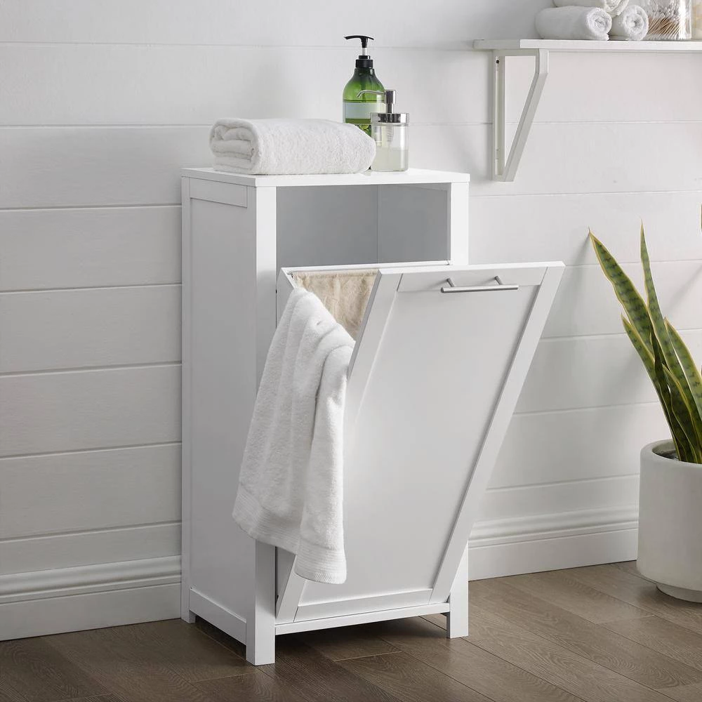CROSLEY FURNITURE Savannah 18 in. W x 14 in. D x 35.5 in. H Linen Cabinet in White 9 CROSLEY FURNITURE Savannah 18 in. W x 14 in. D x 35.5 in. H Linen Cabinet in White - Image 7