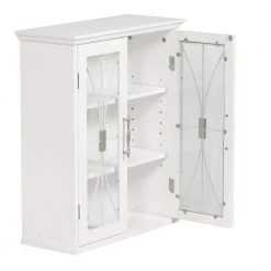 Elegant Home Fashions Victorian 20-1/2 in. W x 24 in. H x 8-1/2 in. D Bathroom Storage Wall Cabinet with 2 Glass Doors in White 10 Elegant Home Fashions Victorian 20-1/2 in. W x 24 in. H x 8-1/2 in. D Bathroom Storage Wall Cabinet with 2 Glass Doors in White -Bathroom Cabinets Shop white elegant home fashions bathroom wall cabinets 9hd930 c3 1000