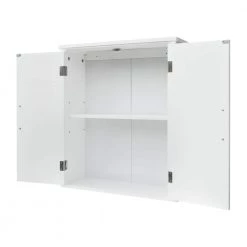 Elegant Home Fashions Newport Contemporary 20 in. W x 7 in. D x 24 in. H Wooden Bathroom Wall Cabinet in White -Bathroom Cabinets Shop white elegant home fashions bathroom wall cabinets ehf f0007 1f 1000