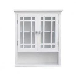 Elegant Home Fashions Albion 22 in. W x 24 in. H x 7 in. D Bathroom Storage Wall Cabinet with 2 Glass Doors in White -Bathroom Cabinets Shop white elegant home fashions bathroom wall cabinets hd17473 76 1000