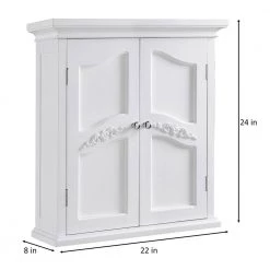 Elegant Home Fashions Venice 22 in. W x 24 in. H x 8 in. D Bathroom Storage Wall Cabinet in White -Bathroom Cabinets Shop white elegant home fashions bathroom wall cabinets hdt549 4f 1000