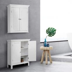 Elegant Home Fashions Simon 20 in. W x 24 in. H x 7 in. D Bathroom Storage Wall Cabinet with 2 Shutter Doors in White 15 Elegant Home Fashions Simon 20 in. W x 24 in. H x 7 in. D Bathroom Storage Wall Cabinet with 2 Shutter Doors in White -Bathroom Cabinets Shop white elegant home fashions bathroom wall cabinets hdt583 31 1000