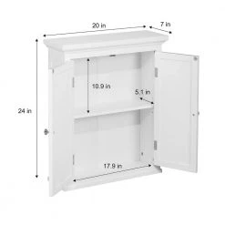 Elegant Home Fashions Simon 20 in. W x 24 in. H x 7 in. D Bathroom Storage Wall Cabinet with 2 Shutter Doors in White 13 Elegant Home Fashions Simon 20 in. W x 24 in. H x 7 in. D Bathroom Storage Wall Cabinet with 2 Shutter Doors in White -Bathroom Cabinets Shop white elegant home fashions bathroom wall cabinets hdt583 44 1000