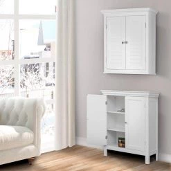 Elegant Home Fashions Simon 20 in. W x 24 in. H x 7 in. D Bathroom Storage Wall Cabinet with 2 Shutter Doors in White 10 Elegant Home Fashions Simon 20 in. W x 24 in. H x 7 in. D Bathroom Storage Wall Cabinet with 2 Shutter Doors in White -Bathroom Cabinets Shop white elegant home fashions bathroom wall cabinets hdt583 c3 1000