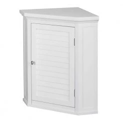 Elegant Home Fashions Simon 22-1/2 in. W x 24 in. H x 15 in. D Corner Bathroom Storage Wall Cabinet with Shutter Door in White -Bathroom Cabinets Shop white elegant home fashions bathroom wall cabinets hdt587 c3 1000