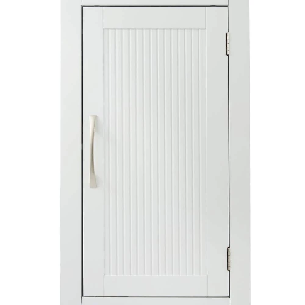 Elegant Home Fashions Newport Contemporary 13 in. W L x 15 in. W x 63.2 in. W Wooden Linen Cabinet, White 8 Elegant Home Fashions Newport Contemporary 13 in. W L x 15 in. W x 63.2 in. W Wooden Linen Cabinet, White - Image 6