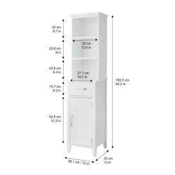 Elegant Home Fashions Newport Contemporary 13 in. W L x 15 in. W x 63.2 in. W Wooden Linen Cabinet, White 14 Elegant Home Fashions Newport Contemporary 13 in. W L x 15 in. W x 63.2 in. W Wooden Linen Cabinet, White -Bathroom Cabinets Shop white elegant home fashions linen cabinets ehf f0006 4f 1000
