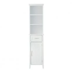 Elegant Home Fashions Newport Contemporary 13 in. W L x 15 in. W x 63.2 in. W Wooden Linen Cabinet, White 13 Elegant Home Fashions Newport Contemporary 13 in. W L x 15 in. W x 63.2 in. W Wooden Linen Cabinet, White -Bathroom Cabinets Shop white elegant home fashions linen cabinets ehf f0006 c3 1000