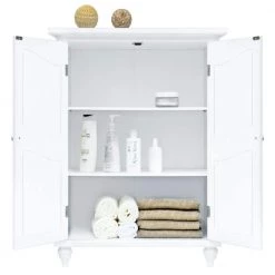 Elegant Home Fashions Venice 34 in. H x 27 in. W x 13-3/4 in. D Bathroom Linen Storage Floor Cabinet in White -Bathroom Cabinets Shop white elegant home fashions linen cabinets hdt550 1f 1000
