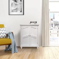 Elegant Home Fashions Venice 34 in. H x 27 in. W x 13-3/4 in. D Bathroom Linen Storage Floor Cabinet in White -Bathroom Cabinets Shop white elegant home fashions linen cabinets hdt550 31 1000