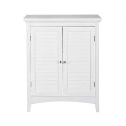 Elegant Home Fashions Simon 26 in. W x 13 in. D x 32 in. H Bathroom Linen Storage Floor Cabinet with 2-Shutter Doors in White -Bathroom Cabinets Shop white elegant home fashions linen cabinets hdt585 4f 1000