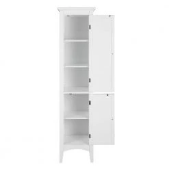 Elegant Home Fashions Simon 15 in. W x 63 in. H x 13-1/4 in. D Bathroom Linen Storage Floor Cabinet with 2-Shutter Doors in White -Bathroom Cabinets Shop white elegant home fashions linen cabinets hdt588 66 1000