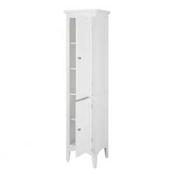 Elegant Home Fashions Simon 15 in. W x 63 in. H x 13-1/4 in. D Bathroom Linen Storage Floor Cabinet with 2-Shutter Doors in White -Bathroom Cabinets Shop white elegant home fashions linen cabinets hdt588 76 1000