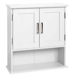 Glacier Bay Shaker Style 23 in. W Wall Cabinet with Open Shelf in White