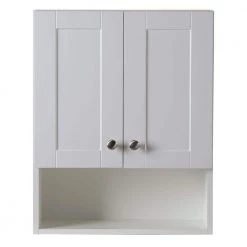 Glacier Bay Del Mar 21 in. W x 26 in. H x 8 in. D Over the Toilet Bathroom Storage Wall Cabinet in White -Bathroom Cabinets Shop white glacier bay bathroom wall cabinets dmoj21com w 1d 1000