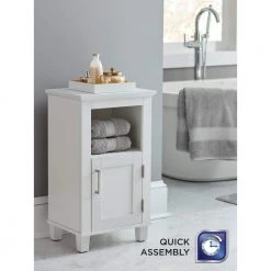 Glacier Bay Shaker Style 16 in. W x 12 in. D x 29.9 in. H Floor Cabinet in White -Bathroom Cabinets Shop white glacier bay linen cabinets 5337wwhd 4f 1000