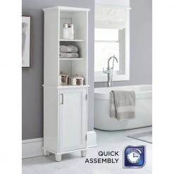 Glacier Bay Shaker Style 16 in. W x 12 in. D x 62.25 in. H Linen Cabinet in White -Bathroom Cabinets Shop white glacier bay linen cabinets 5348wwhd 4f 1000