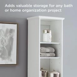 Glacier Bay Shaker Style 16 in. W x 12 in. D x 62.25 in. H Linen Cabinet in White -Bathroom Cabinets Shop white glacier bay linen cabinets 5348wwhd 76 1000