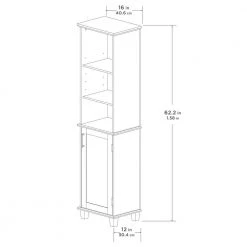 Glacier Bay Shaker Style 16 in. W x 12 in. D x 62.25 in. H Linen Cabinet in White -Bathroom Cabinets Shop white glacier bay linen cabinets 5348wwhd fa 1000