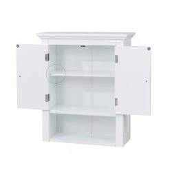 Glitzhome 20 in. W x 8.47 in. D x 24.1 in. H Wall Cabinet with Double Doors in White -Bathroom Cabinets Shop white glitzhome bathroom wall cabinets gh1517002241 1f 1000