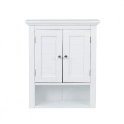 Glitzhome 20 in. W x 8.47 in. D x 24.1 in. H Wall Cabinet with Double Doors in White -Bathroom Cabinets Shop white glitzhome bathroom wall cabinets gh1517002241 4f 1000