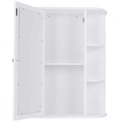 Gymax 23.5 in. W Bathroom Cabinet Single Door Shelves Mount Wall Cabinet with Mirror White 17 Gymax 23.5 in. W Bathroom Cabinet Single Door Shelves Mount Wall Cabinet with Mirror White -Bathroom Cabinets Shop white gymax bathroom wall cabinets gym01632 fa 1000