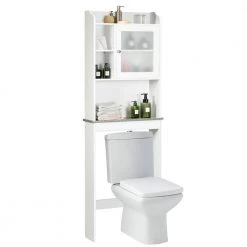 Gymax 7.5 in. D x 68 in. H Over-the-Toilet Bath Cabinet Bathroom Space Saver Storage Organizer White -Bathroom Cabinets Shop white gymax bathroom wall cabinets gym02101 31 1000