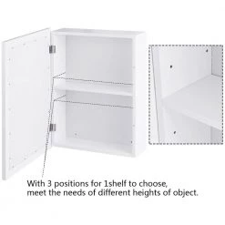 Gymax 6 in. D x 26 in. H x20 in. W White Wall Mounted Bathroom Kitchen Medicine Storage Cabinet with Mirror and Shelf 15 Gymax 6 in. D x 26 in. H x20 in. W White Wall Mounted Bathroom Kitchen Medicine Storage Cabinet with Mirror and Shelf -Bathroom Cabinets Shop white gymax bathroom wall cabinets gym02765 1f 1000
