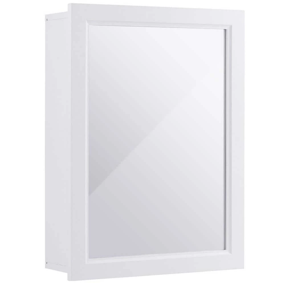 Gymax 6 in. D x 26 in. H x20 in. W White Wall Mounted Bathroom Kitchen Medicine Storage Cabinet with Mirror and Shelf 3 Gymax 6 in. D x 26 in. H x20 in. W White Wall Mounted Bathroom Kitchen Medicine Storage Cabinet with Mirror and Shelf