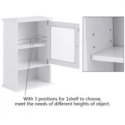 Gymax 14 in. W Wall Mounted Bathroom Wall Cabinet Storage Organize Hanging Medicine Adjustable Shelf White -Bathroom Cabinets Shop white gymax bathroom wall cabinets gym02766 1f 1000