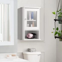 Gymax 14 in. W Wall Mounted Bathroom Wall Cabinet Storage Organize Hanging Medicine Adjustable Shelf White -Bathroom Cabinets Shop white gymax bathroom wall cabinets gym02766 31 1000