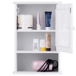 Gymax 14 in. W Wall Mounted Bathroom Wall Cabinet Storage Organize Hanging Medicine Adjustable Shelf White -Bathroom Cabinets Shop white gymax bathroom wall cabinets gym02766 44 1000