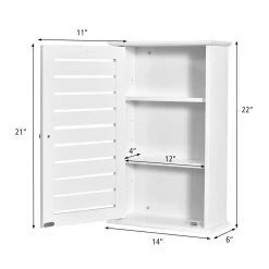 Gymax 14 in. W Cabinet Wall Mount Medicine Cabinet Multifunction Storage Organizer Bathroom Kitchen in White -Bathroom Cabinets Shop white gymax bathroom wall cabinets gym03603 c3 1000
