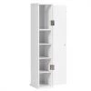 Gymax 6.5 in. W Bathroom Storage Floor Linen Cabinet with 4-Shelves in White -Bathroom Cabinets Shop white gymax linen cabinets gym05082 64 1000