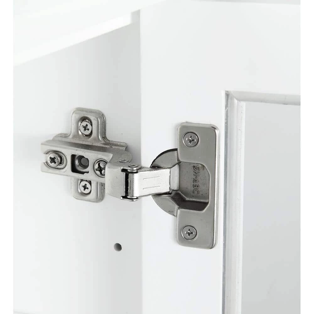 Home Decorators Collection Gazette 23-1/2 in. W x 31 in. H x 7-1/2 in. D Bathroom Storage Wall Cabinet with Glass Door in White 8 Home Decorators Collection Gazette 23-1/2 in. W x 31 in. H x 7-1/2 in. D Bathroom Storage Wall Cabinet with Glass Door in White - Image 6