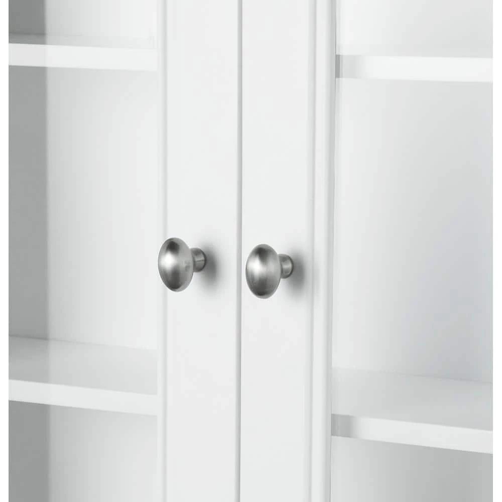 Home Decorators Collection Gazette 23-1/2 in. W x 31 in. H x 7-1/2 in. D Bathroom Storage Wall Cabinet with Glass Door in White 7 Home Decorators Collection Gazette 23-1/2 in. W x 31 in. H x 7-1/2 in. D Bathroom Storage Wall Cabinet with Glass Door in White - Image 5