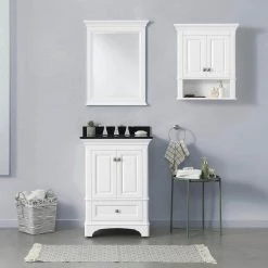 Home Decorators Collection Moorpark 24 in. W Wall Cabinet in White -Bathroom Cabinets Shop white home decorators collection bathroom wall cabinets moorpark wc w 31 1000