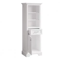 Home Decorators Collection Windlowe 22 in. W x 16 in. D x 65 in. H Floor Linen Tower in White -Bathroom Cabinets Shop white home decorators collection linen cabinets 15101 lt22 wt 4f 1000