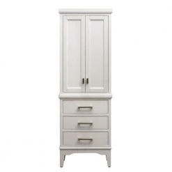 Home Decorators Collection Manor Grove 22 in. W x 15 in. D x 65 in. H Bathroom Linen Cabinet in White
