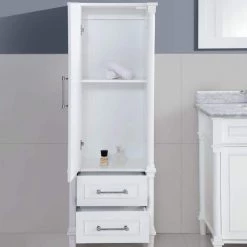 Home Decorators Collection Aberdeen 20-7/10 in. W x 60 in. H x 14-2/5 in. D Bathroom Linen Storage Cabinet in White -Bathroom Cabinets Shop white home decorators collection linen cabinets 8104000410 a0 1000