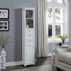 Home Decorators Collection Hampton Harbor 15 in. W x 10 in. D x 67-1/2 in. H Linen Cabinet in White 21 Home Decorators Collection Hampton Harbor 15 in. W x 10 in. D x 67-1/2 in. H Linen Cabinet in White -Bathroom Cabinets Shop white home decorators collection linen cabinets bf 21891 wh 31 1000