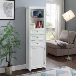 Home Decorators Collection Hampton Harbor 22 in. W x 10 in. D x 67-1/2 in. H Linen Cabinet in White -Bathroom Cabinets Shop white home decorators collection linen cabinets bf 21892 wh 31 1000