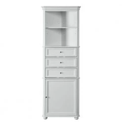 Home Decorators Collection Hampton Harbor 23 in. W x 13 in. D x 67-1/2 in. H Corner Linen Cabinet in White