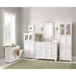 Home Decorators Collection Hampton Harbor 25 in. W x 14 in. D x 52-1/2 in. H Linen Cabinet with Drawer in White -Bathroom Cabinets Shop white home decorators collection linen cabinets bf 22673 wh fa 1000