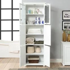 Home Decorators Collection Hampton Harbor Tall Cabinet 25 in. W in White -Bathroom Cabinets Shop white home decorators collection linen cabinets bf 23930 wh 4f 1000