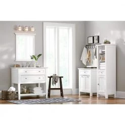 Home Decorators Collection Austell 20 in. W x 60 in. H x 14 in. D Bathroom Linen Storage Cabinet in White 7 Home Decorators Collection Austell 20 in. W x 60 in. H x 14 in. D Bathroom Linen Storage Cabinet in White -Bathroom Cabinets Shop white home decorators collection linen cabinets bf 25232 wh c3 1000