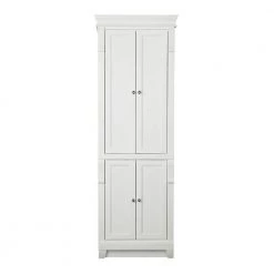 Home Decorators Collection Naples 24 in. W x 17 in. D x 74 in. H Bathroom Linen Cabinet in White